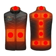 ZACPNCV Heated Vest for Men And Women Plus Size Heated Coat 9 Heating Heated Jacket Winter Heating Coat Black